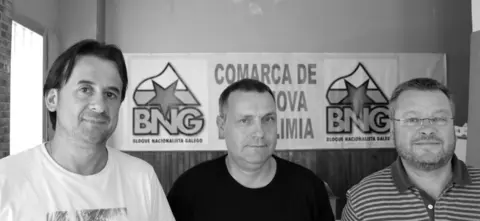 Jos&eacute; Antonio P&eacute;rez Valado (alcalde de Verea), Manuel Ferro (responsable comarcal do BNG) e Leopoldo Rodr&iacute;guez (concelleiro do BNG en Celanova). @BNGCelanova