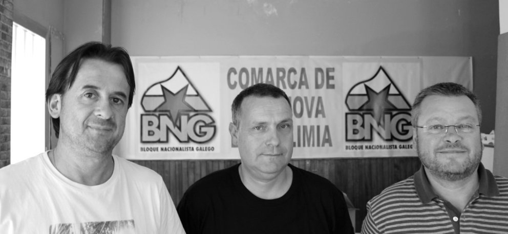 José Antonio Pérez Valado (alcalde de Verea), Manuel Ferro (responsable comarcal do BNG) e Leopoldo Rodríguez (concelleiro do BNG en Celanova). @BNGCelanova