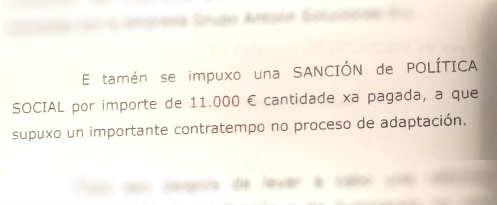 Anotación na páxina 5 do documento rexistrado no Concello de Celanova polo Padroado da Residencia San Carlos o 11.11.2020 para solicitar subvención municipal.